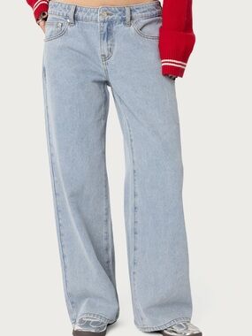 Edikted petite raelynn washed low rise baggy jeans